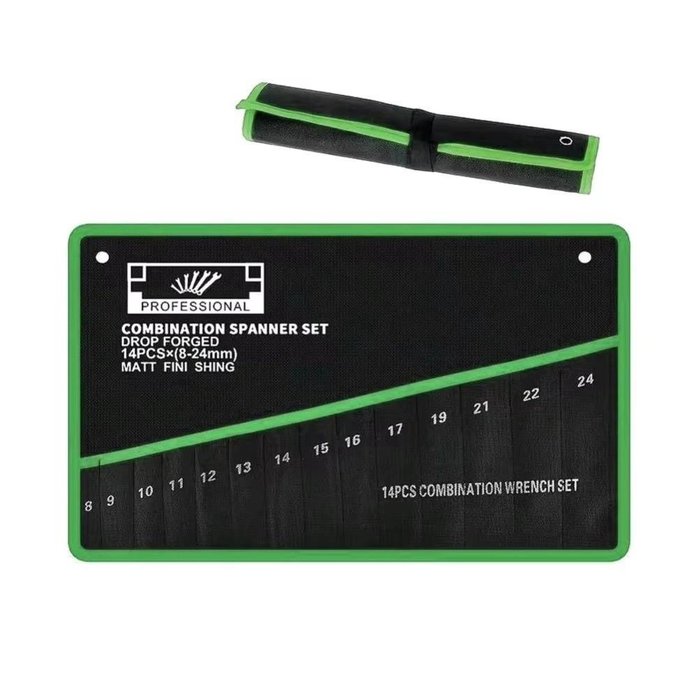 14 Pocket Wrench Storage Bag Non-woven Fabric Roll Up Tool Organizer For Workshop