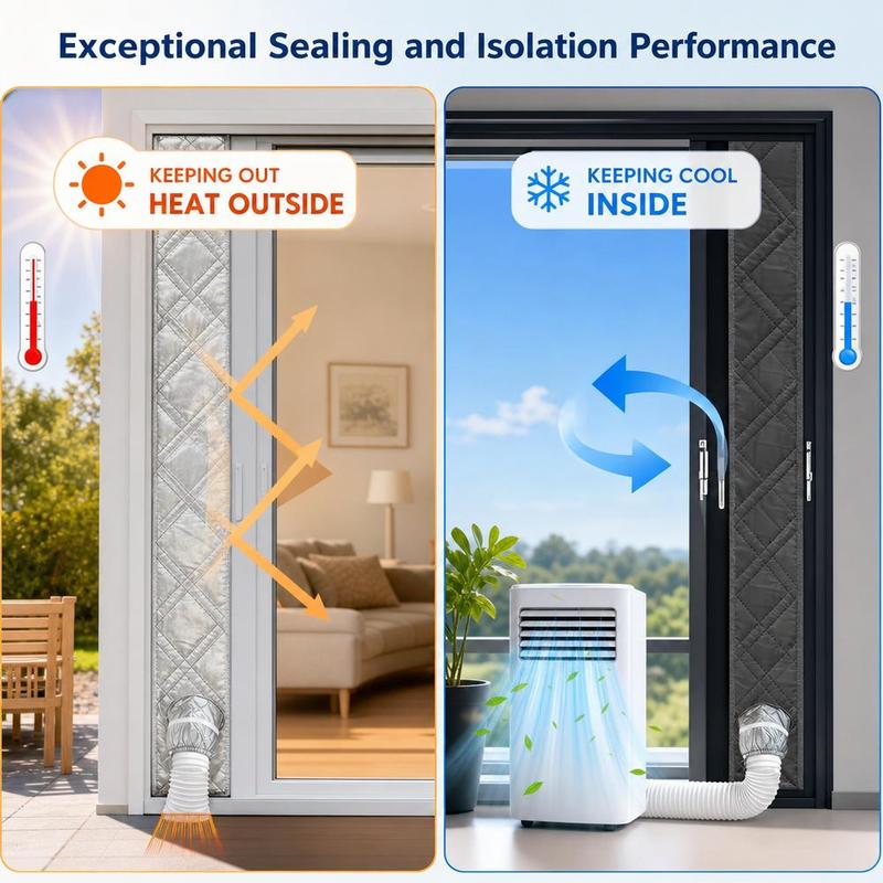 Padded Portable AC Window Seal Kit Silver Coated Sliding Window Vent Cloth for Air Conditioner Exhaust Hose Insulation 2026 New