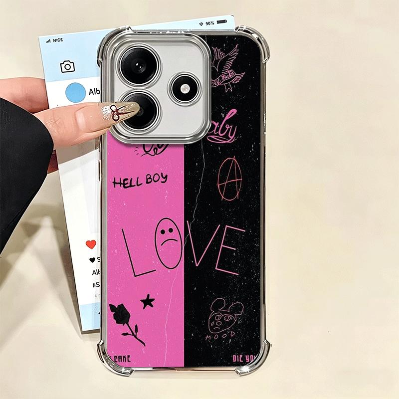 Чехол для телефона Lil Peep Hellboy Love с покрытием для Xiaomi Redmi Note 14 15 Pro Plus 13 12 11 11S 11T 10 9S 9 5G, противоударный с подушкой безопасности