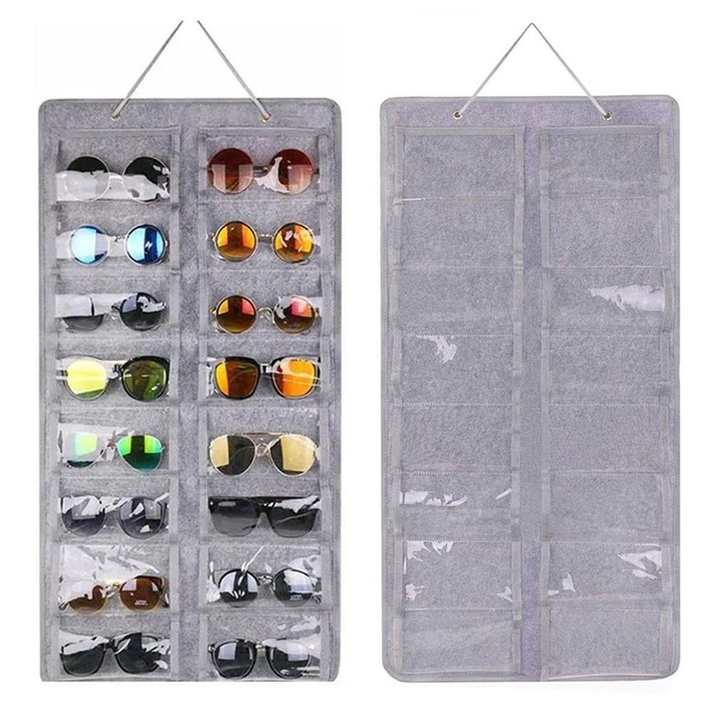 16 Slots Sunglasses Storage Hanging Bag Visible Glasses Display Rack Sunglasses Organizer  Bedroom