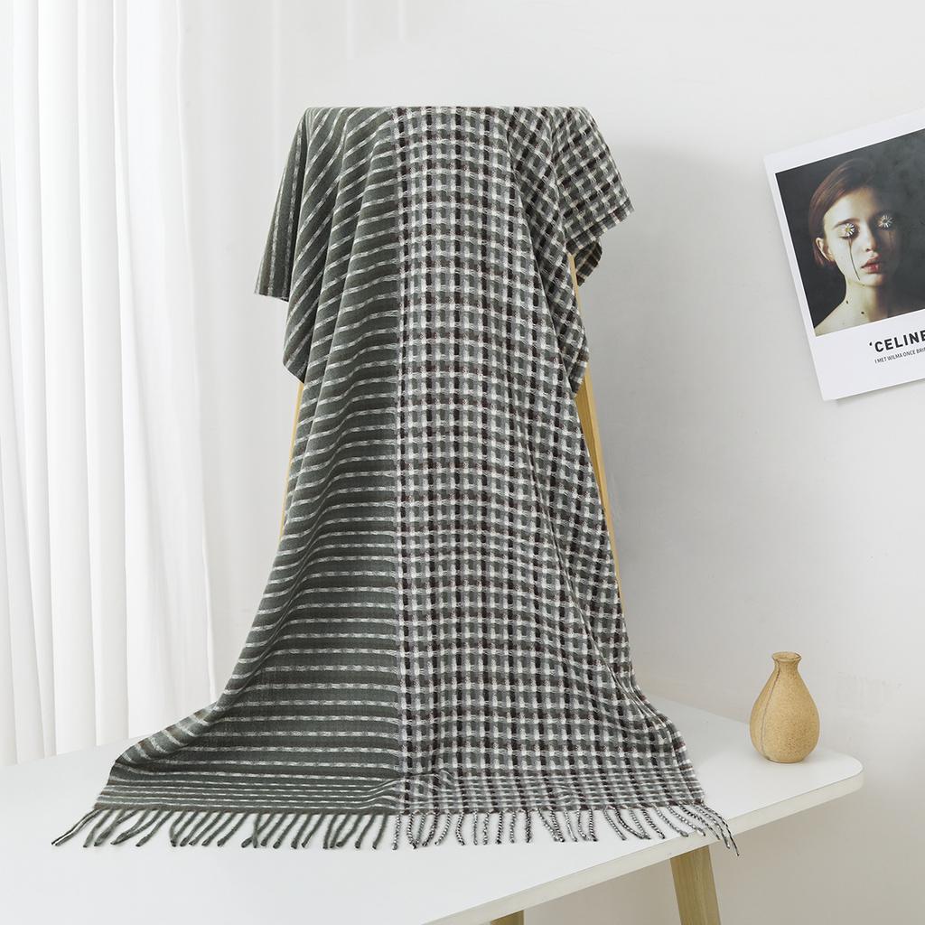 Осенне-зимний новый шарф женский утолщенный искусственный кашемир универсальный студенческий шаль длинный клетчатый шарф