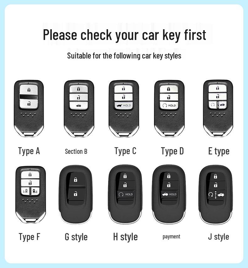 Чехол для ключа Honda для Civic, Accord, CR-V, Vezel, XRV, Fit, Haoying, Haoling, Paiying, Shipai - Доступен в 3 цветах.