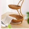 Handwoven Fruit Basket Imitation Rattan Weaving Storage Basket New Storage Rack  Living Room