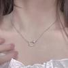 Cat Studded Diamond Necklace, Fashionable Girl Heart, Student Best Friend, Collarbone Chain,design, Sweater Chain