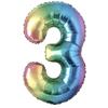 Ballon Chiffre 3 - Multicolore - 100cm - Aluminium - Idéal Anniversaire - Hélium