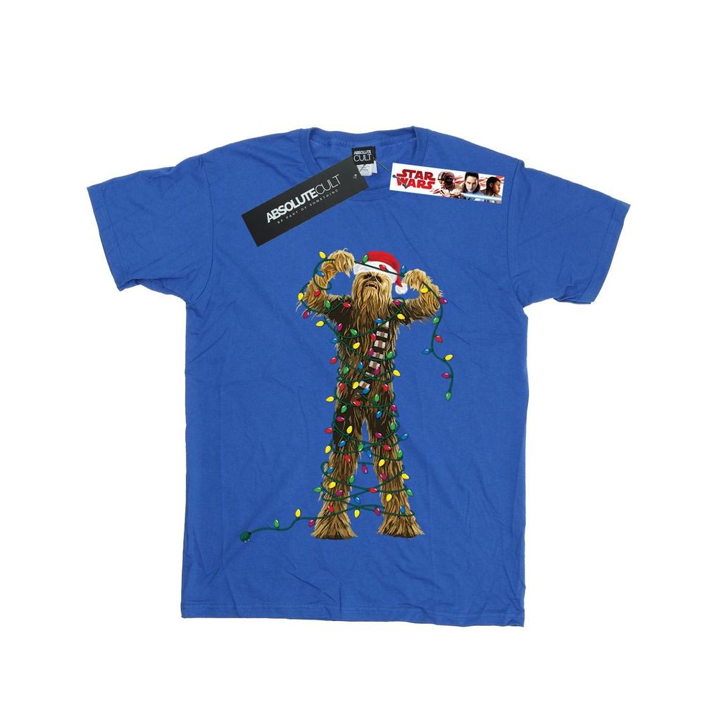 STAR WARS Футболка с рождественскими огнями «Чубакка» для мальчиков