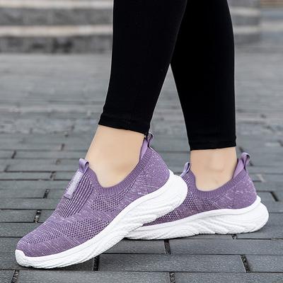 Модная обувь для женщин на весну/лето Новая для мам среднего и пожилого возраста, Легкие повседневные туфли с манжетами для пары Дышащие розовые