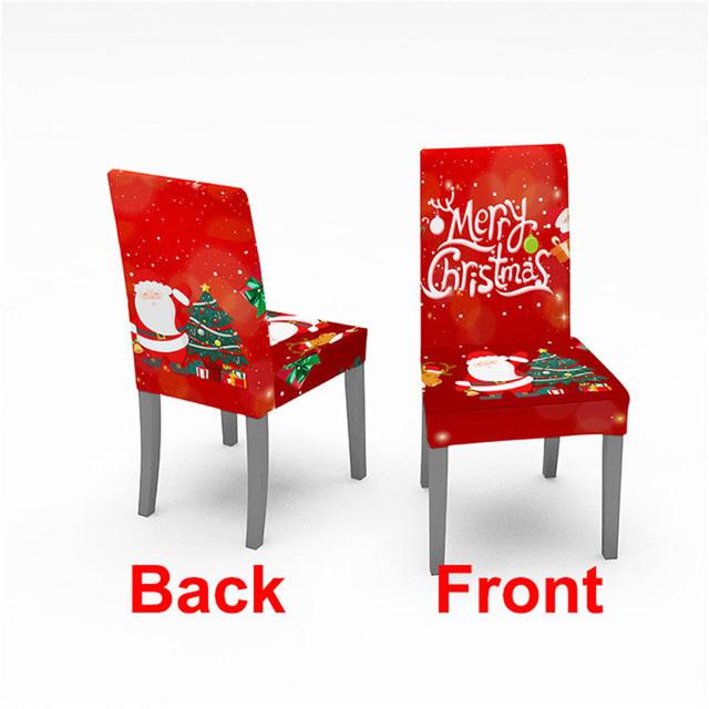 Рождественский чехол на обеденный стул с цифровым принтом, эластичные чехлы на стулья, чехол для офисного стула для банкета, отеля, дома, Рождественский декор