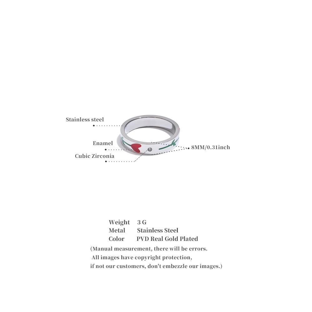 Eetit 6789# Нержавеющая сталь Эмаль Цветок Сохранение Цвета Модное Кольцо Новый Стиль Водонепроницаемый Шарм Изысканные Ювелирные Изделия