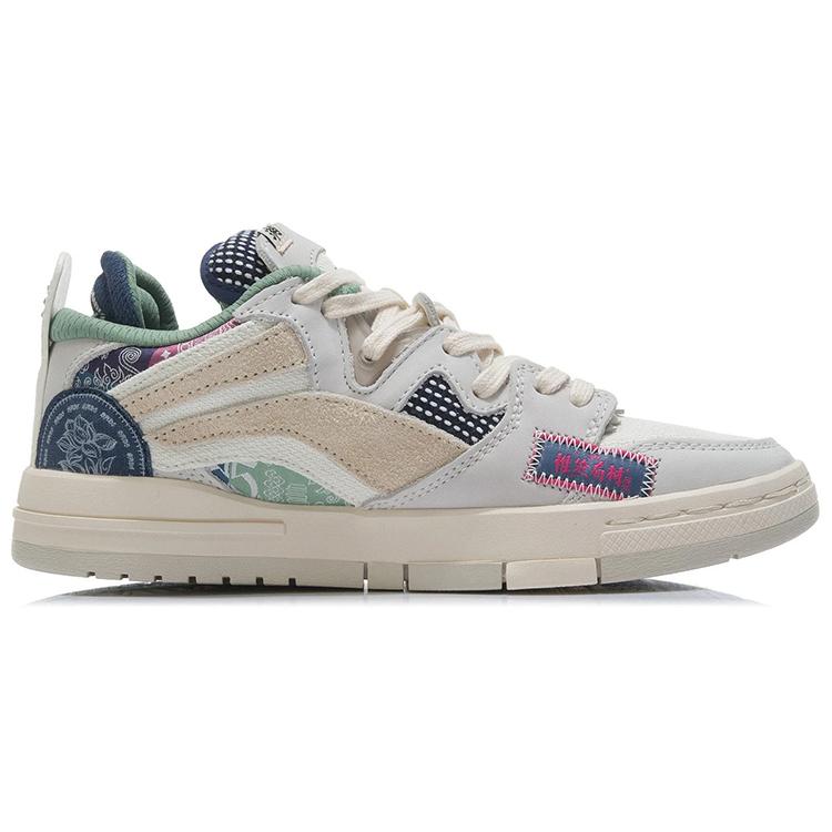 Li Ning Wave Pro Скользкие, износостойкие, легкие низкие кеды для скейтбординга Мужские Серый Зеленый AECR097-1