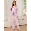 European and American Striped Cardigan Pajama Set - Women's Two-Piece Long Sleeve Top and Pants for Autumn and Winter