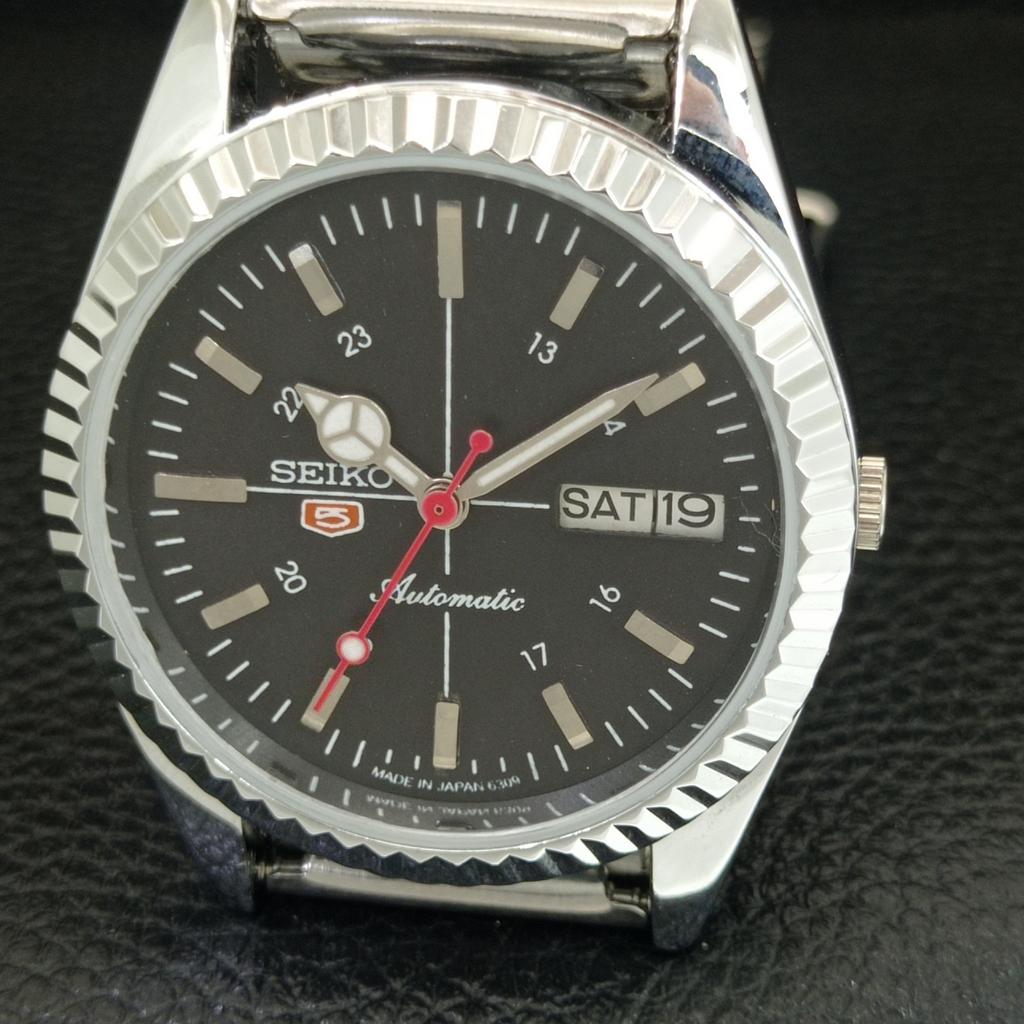ВИНТАЖНЫЕ АВТОМАТИЧЕСКИЕ SEIKO 5 6309A ВОССТАНОВЛЕННЫЕ ЯПОНСКИЕ МУЖСКИЕ ЧЕРНЫЕ ЧАСЫ a442831-1