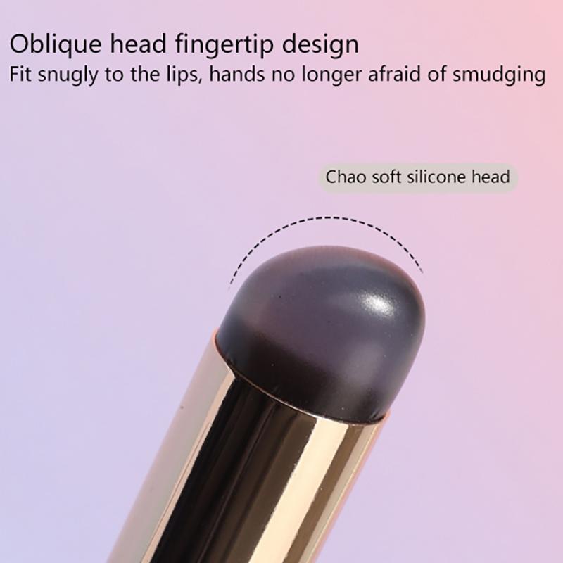 Силиконовая кисть для губ с крышкой, круглая головка, кисть для макияжа, аппликатор для помады, многофункциональная мини-кисть для консилера, портативный инструмент для макияжа