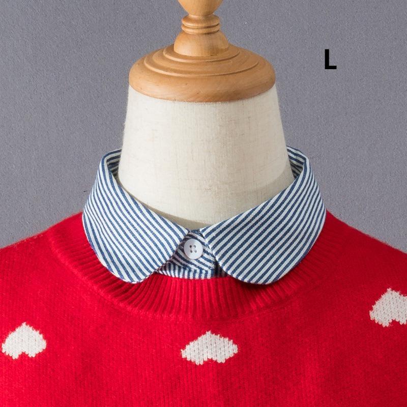 Mens Striped M-XXL Fake Collar for Women Shirt Detachable Collars Formal Business False Collar Half Shirt Neck Decor