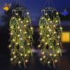 Solar Powered Outdoor Hanging Willow Leaf Light Decoration with Multiple LED Bulbs for Garden Patio Porch Yard Use Waterproof Design
