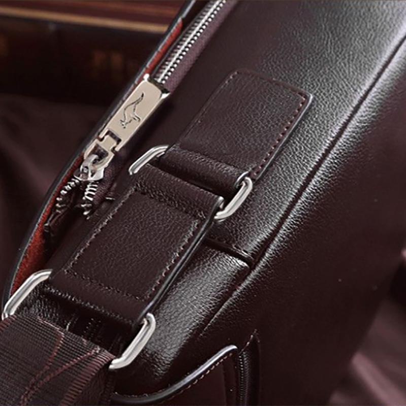 Messenger Shoulder Bag Men Leather Briefcase Casual Business Crossbody Handbag