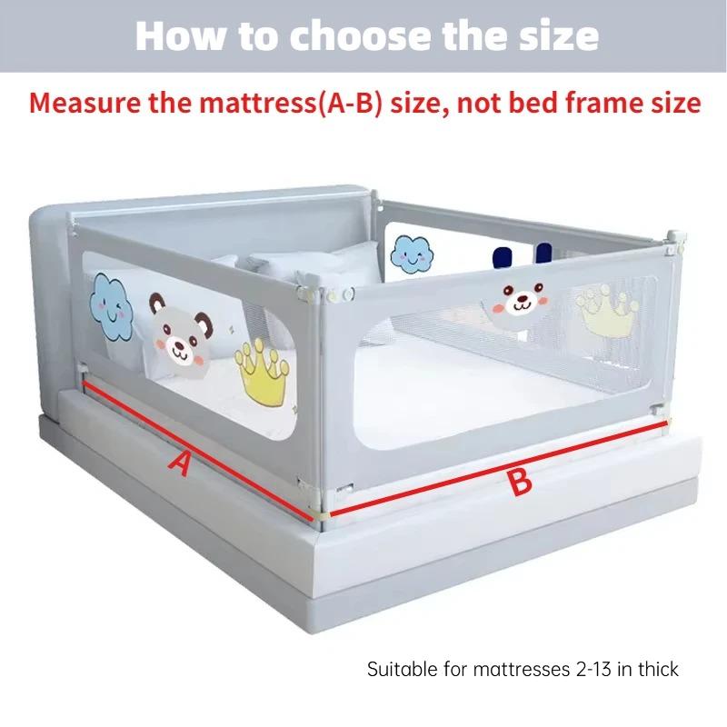 IMBABY Bed Guardrail Liftable Crib Protectors Adjustable Handrail Bed Safety Children Washable Baby Safety Bed Barrier Bumper