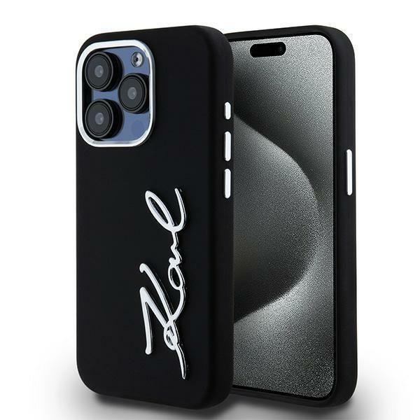 Etui do iPhone 15 Pro Max Karl Lagerfeld Silicone Metal Czarne