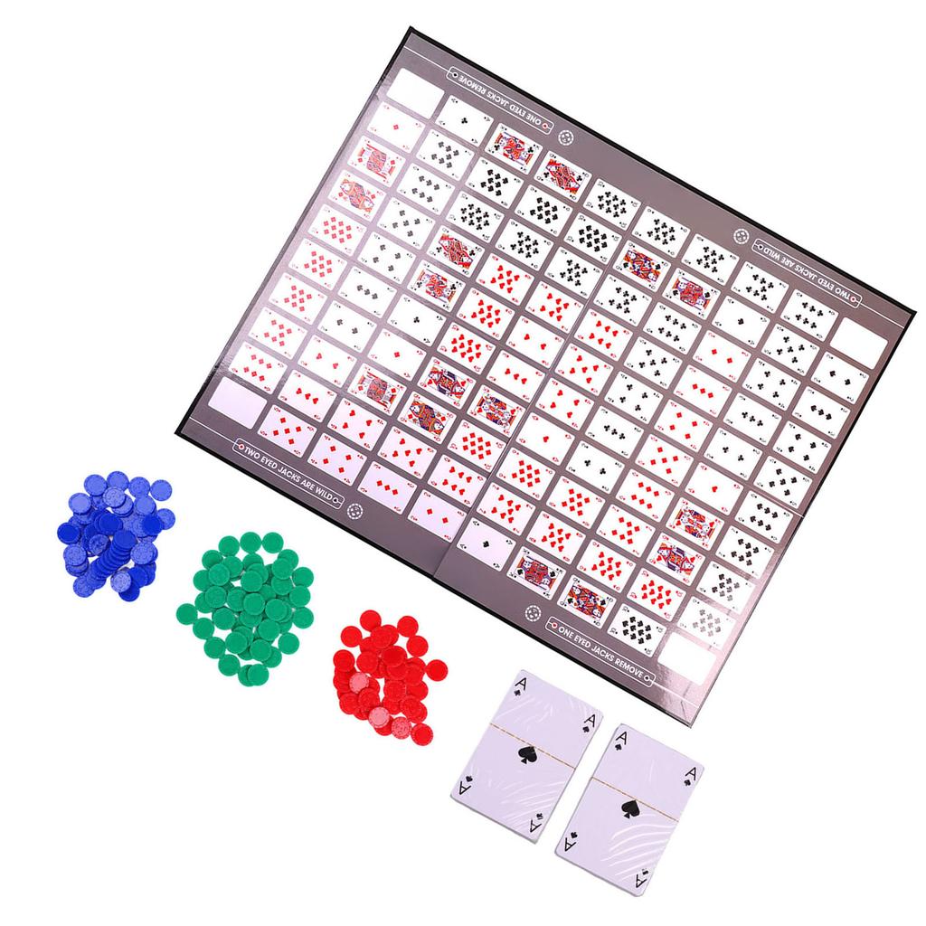 104 шт. Игровые карты Настольная игра Карточная игра Стратегические игры Карты Семейные Пять в ряд Карты для вечеринок Для детей Взрослых