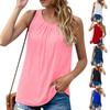 Women's Casual Fashion Sexy Comfortable Cool Solid Color Pullover Gathered Loose T-shirt Vest