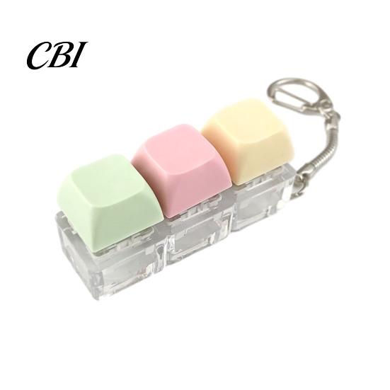 Anxiety Relief Finger Toy 3/4-Keys Keyboard Fidget Toy, Stress Push Button Sensory Gadget Clicker Keychain, Pocket Size Mechanical Portable