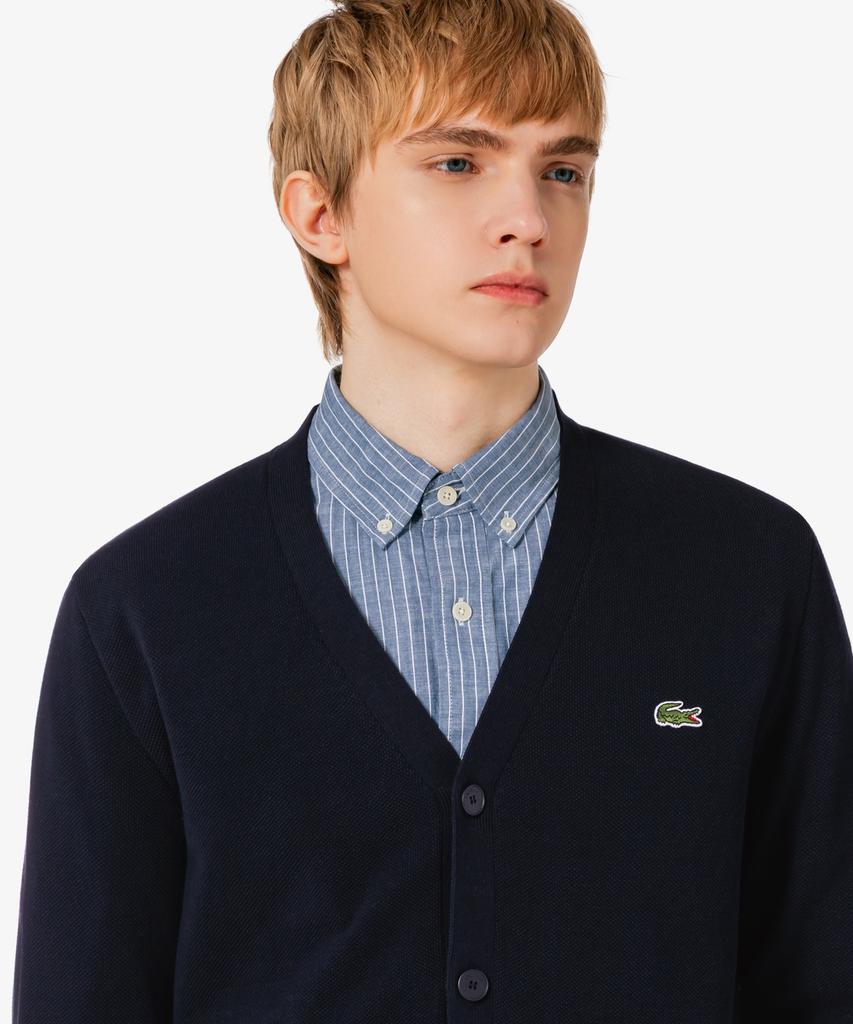 Lacoste Men'S Pique V-Neck Cardigan Ah186E-56G 166