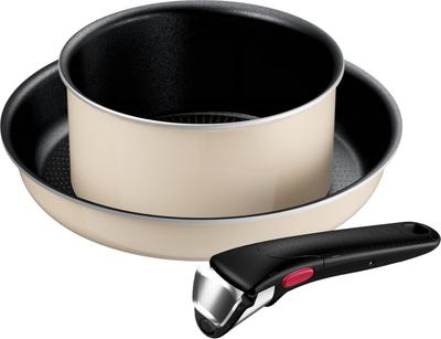Набор кастрюль и сковородок Tefal со съемными ручками для газовой плиты, не содержит вредных веществ, таких как PFOA Neo Paris, цвет слоновая кость L61793, только из 3 частей,