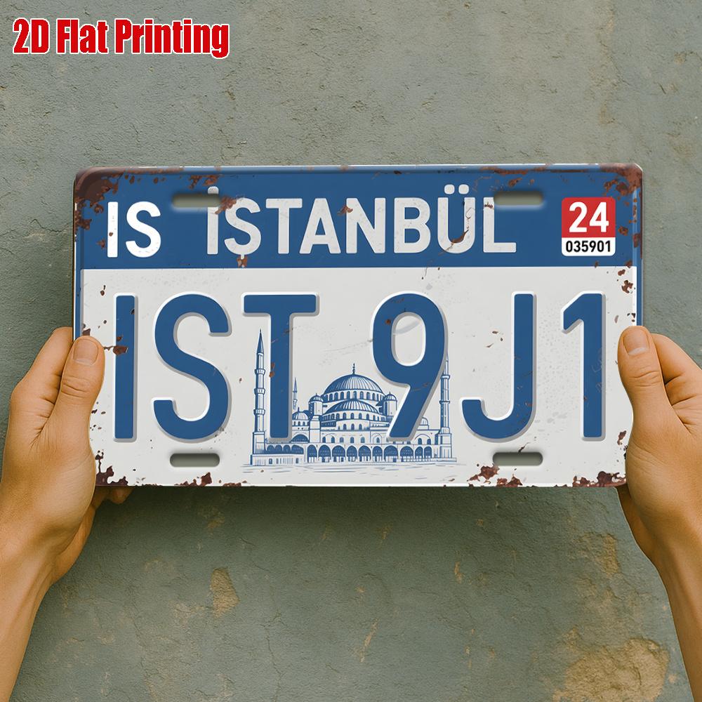 Istanbul Hagia Sophia License Plate AL Sign - Vintage Durable Metal Plaque Wall Decor, Home Office Bar Man Cave Wall Art