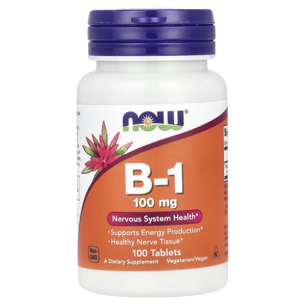 NOW Foods, B-1, 100 мг, 100 таблеток
