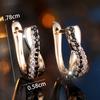 1 Pair Black White Zircon Cross Clip On Earrings for Women Luxury Vintage Gold Color Hoop Earrings Wedding Jewelry