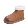 Winter New Leather Boots Velvet Soft-soled Short Boots Girls Warm Cotton Boots