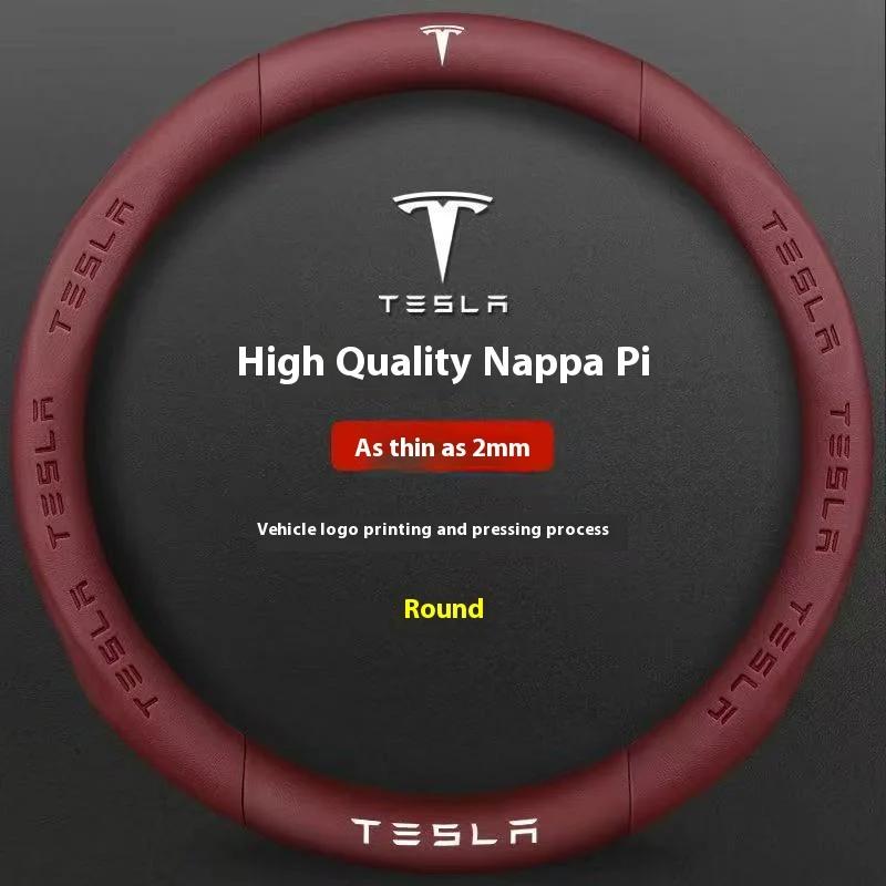CPSSA1 Car Steering Wheel Cover for Tesla Model 3 Model S Y X Roadster 2019-2025 Auto Interior Steering Wheel Accessories Anti-Slip