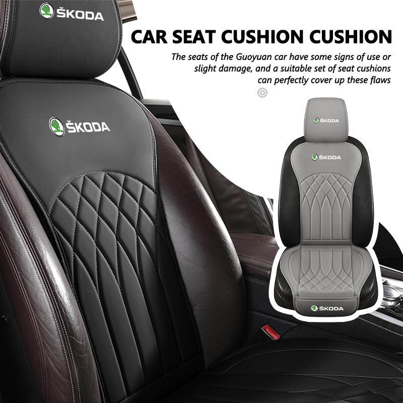 AAAAS1 For Skoda Car Seat Cover Leather Breathable Non-slip Seat Cushion Kamiq Karoq Octavia 2 3 Rapid Scala Kami Fabia VII VRS