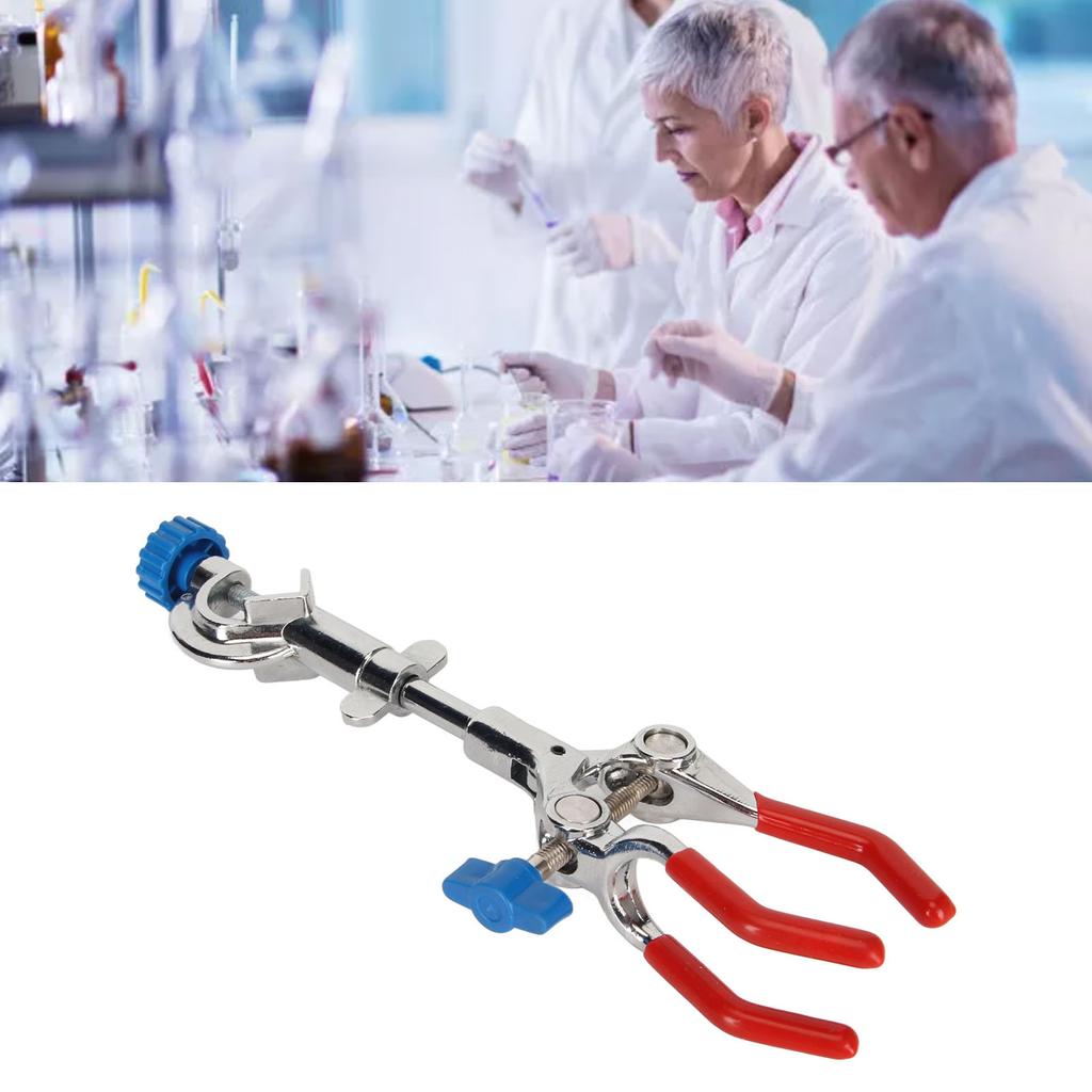 Лабораторный зажим с 3 зубцами и резиновым покрытием, регулировка давления, зажим для колб с 3 пальцами для удержания предметов U