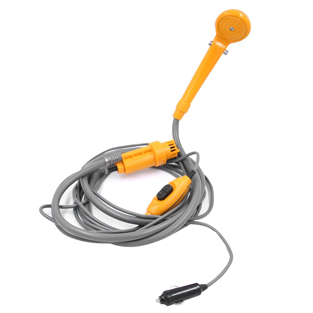 Душевые кабины для кемпинга, 12 В, с водяным насосом, портативный комплект для уличного душа, кабель длиной 6 метров с сигаретой