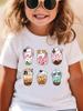 Cute T-Shirts Girl Summer Short Sleeve Girl Clothes from 5 to 6 Years T-Shirts Cartoon Children's Fashion T-Shirt for Girls Tops
