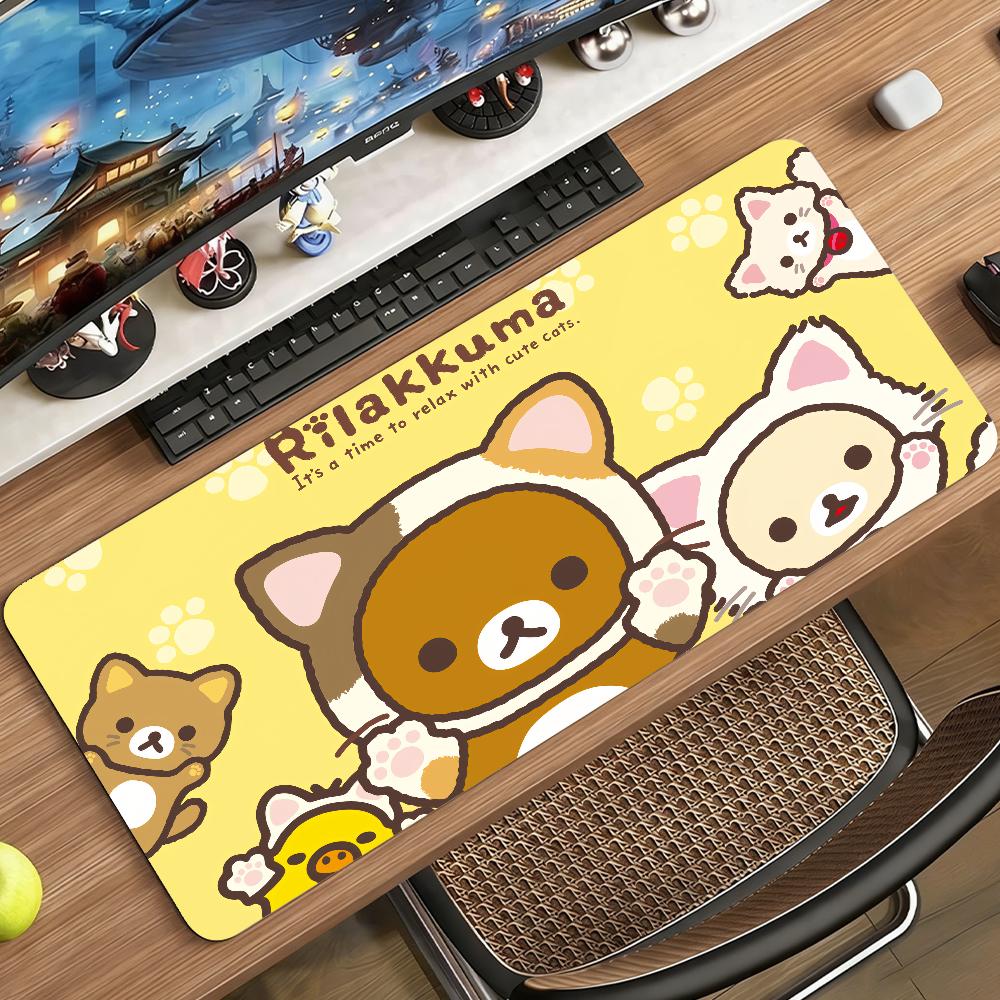 Мультяшный R-Rilakkuma-S Милый Коврик для Мыши Нескользящий Резиновый Игровой Баланс Компьютерный Коврик Декорация Deskmat Ноутбук Офис Большой