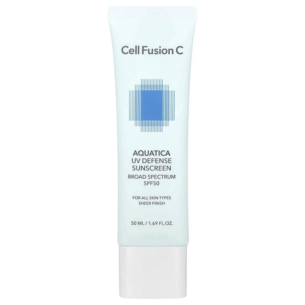Cell Fusion C Солнцезащитный крем Aquatica UV Defense, Для всех типов кожи, SPF 50, 50 мл (1,69 жидких унций)