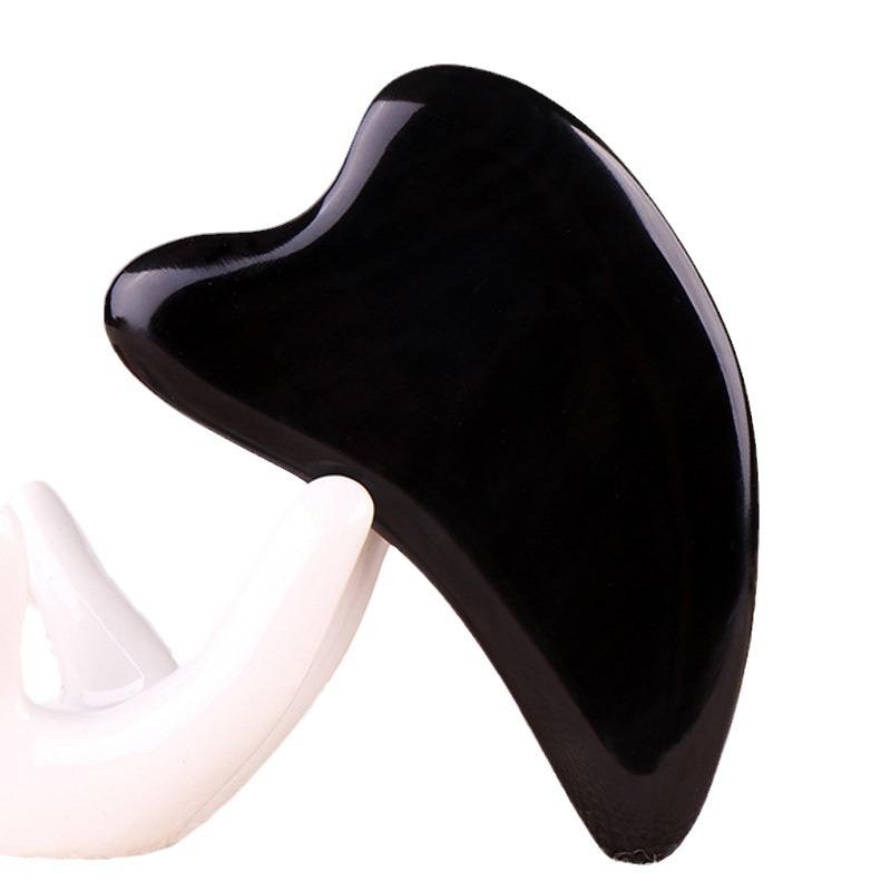 Натуральный рог яка и буйвола Инструмент Гуа Ша - Утолщенный треугольный дизайн в форме сердца и дельфина