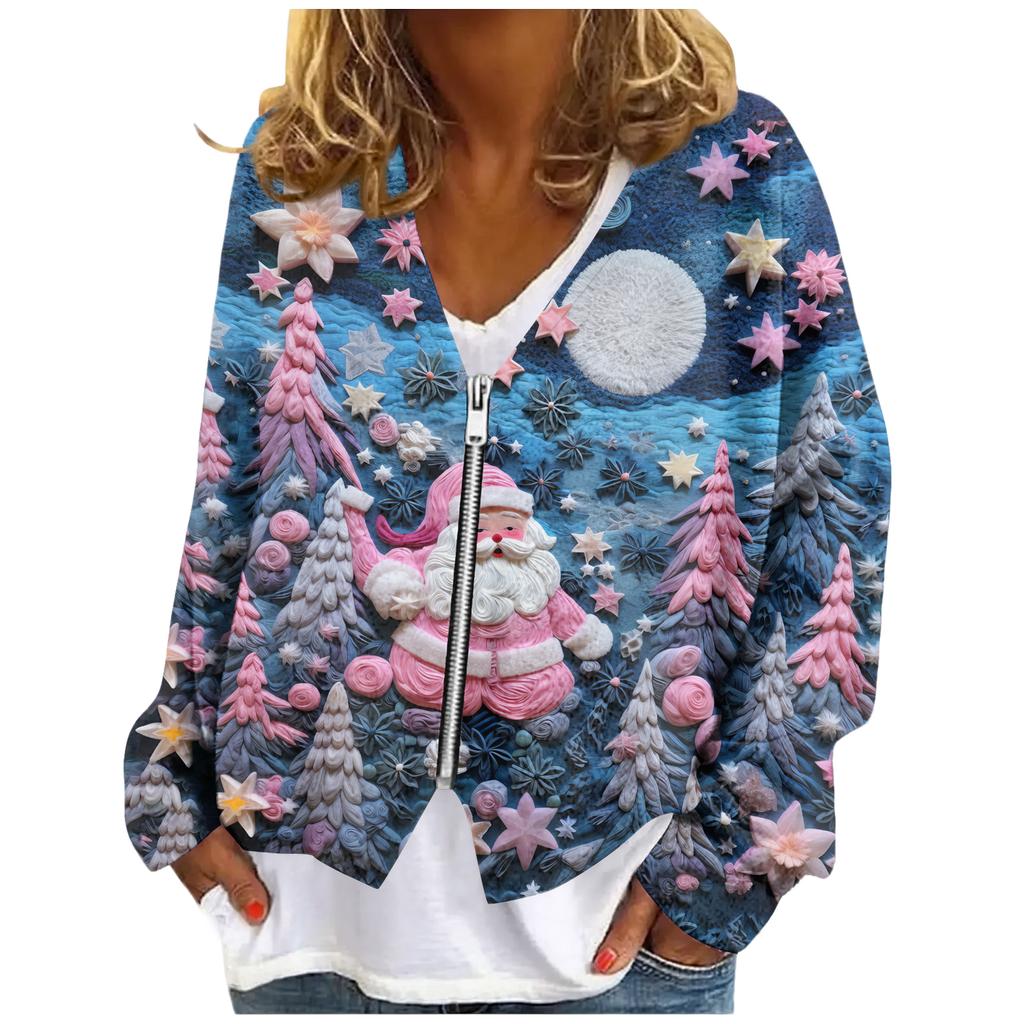 Womens Zip Up Sweaters Sweatshirts Long Sleeve Oversized Jackets Soft Casual Loose Tunic Tops