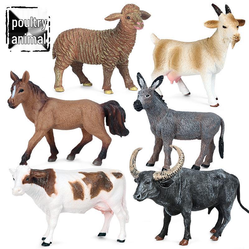 Kids' Wild Animal Figures: Lion, Tiger, Cow, Goat, Rhino, Horse, Leopard, Elephant - Plastic Educational Toys