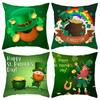 Happy Saint Patricks Day Pillow Case Irish Party Supplies Cushion Cover for Home Sofa Pillowcases St.Patricks Day Party Decor