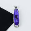 Длинный серебряный кулон с аметистовым драгоценным камнем из стерлингового серебра 925 пробы — дизайн ручной работы, повседневные украшения, уникальные длинные кулоны с аметистом, подарки на День матери