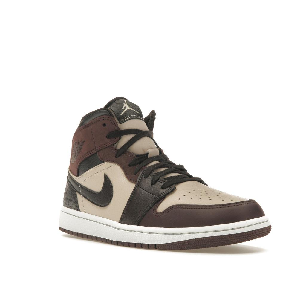 Air Jordan 1 Mid SE Paris YMCA Men Sneakers Brown Velvet-Brown Earth FZ4359-200