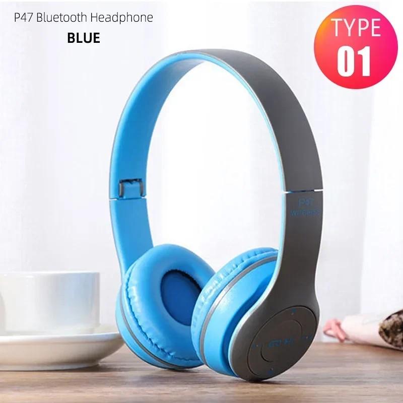 Обновленные беспроводные наушники P47 2025, Bluetooth 5.0, складные наушники HIFI Stereo Bass для музыки, игр, детские наушники для iPhone