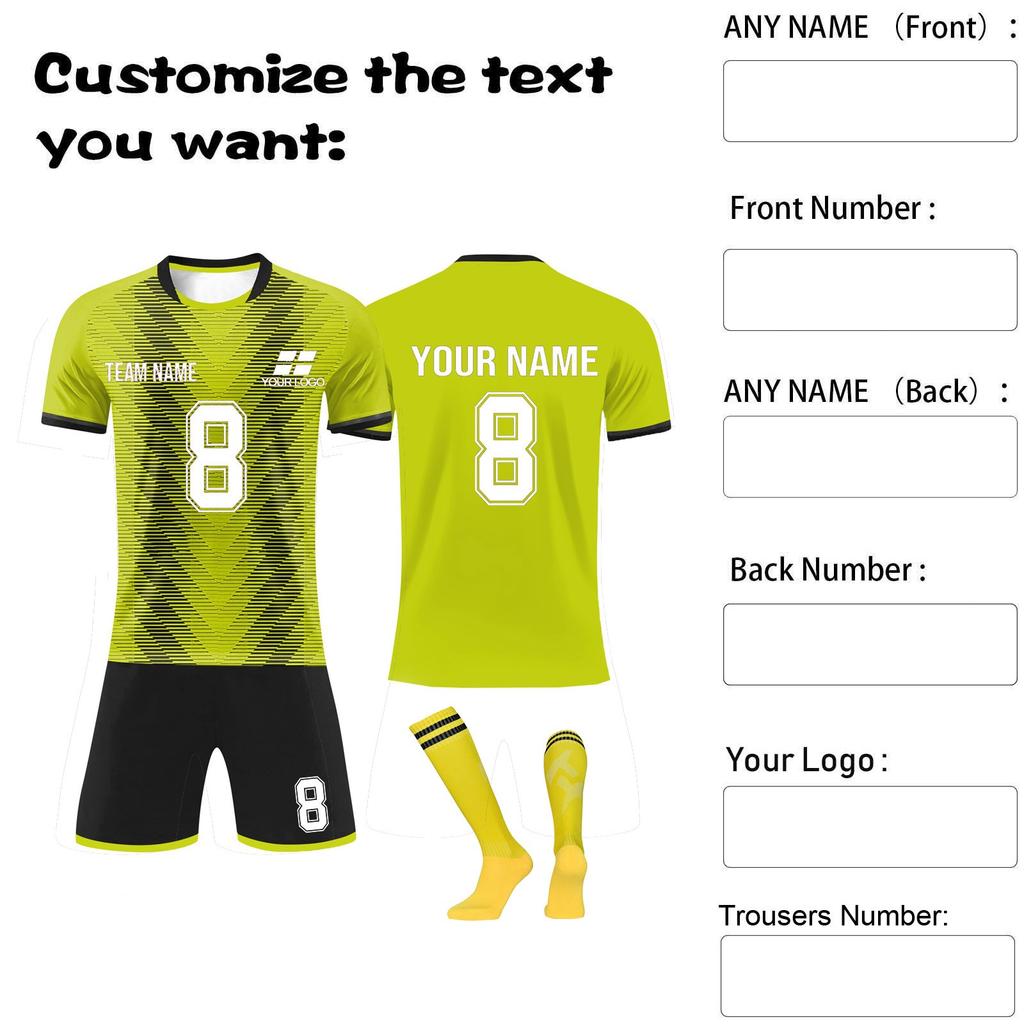 Personalised Shirts Kit Mens Girls With Name Number Custom Football Jerseys For Boys Training Suit