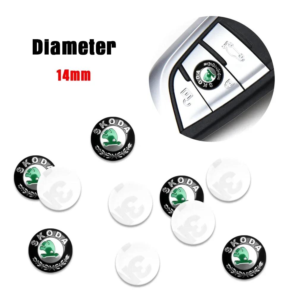 2025 Hot Car Stickers Skoda Dedicated Key Shell Emblem Paster For Skoda Octavia Rapid Kodiaq Karoq Superb Fabia Kamiq MK1 Car Ac