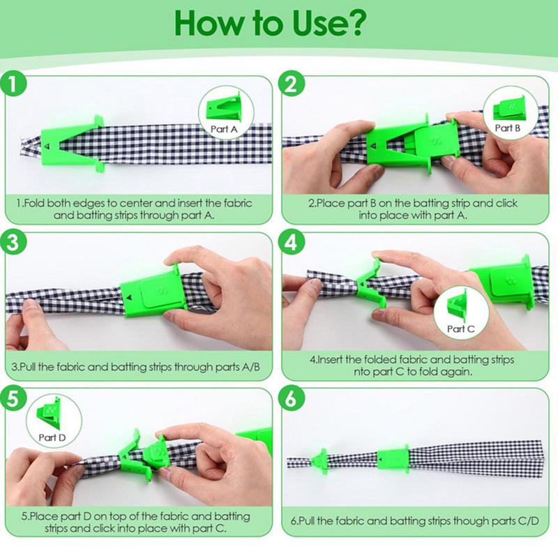 2 комплекта для изготовления трубок из ткани для рулонных ковров, приспособление для изготовления косой бейки, подходящее для самостоятельного изготовления рулонных ковров из ткани