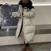 Winter New Thickened Warm White Duck Down Coat Korean Loose Long Over-the-knee High-end Fashion Hooded Down Coat
