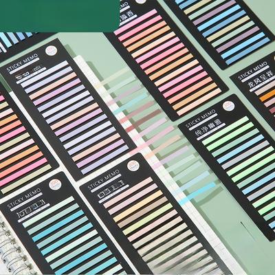 300 шт. цветных полупрозрачных полосок ПЭТ-индексных наклеек, заметок, наклеек с выделенными метками, закладок для предметов, канцелярских принадлежностей для студентов, клейких заметок